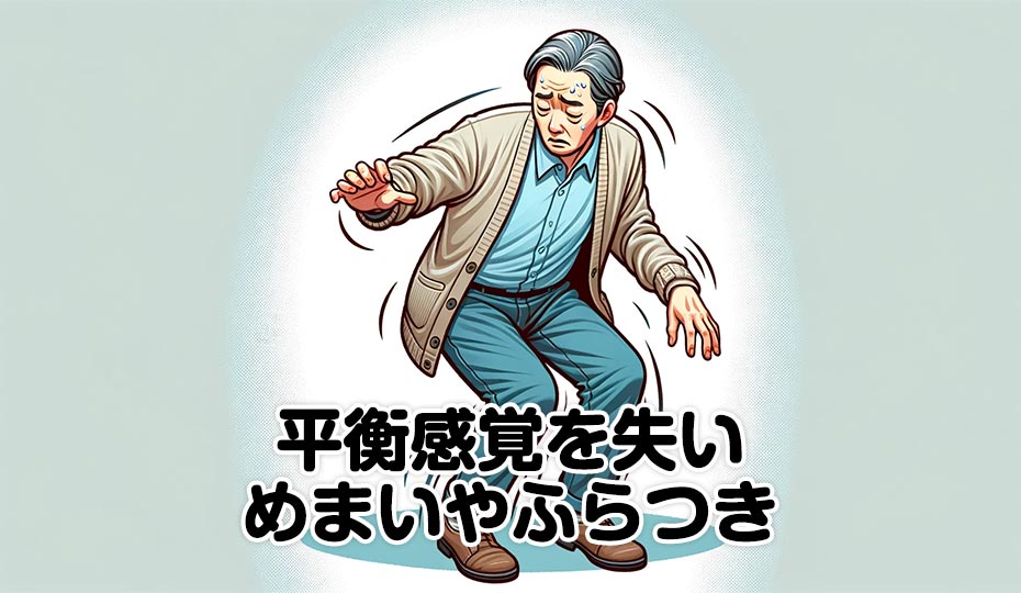 平衡感覚を失い、めまいやふらつきを感じる