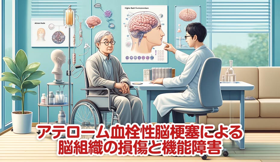 アテローム血栓性脳梗塞による脳組織の損傷と機能障害