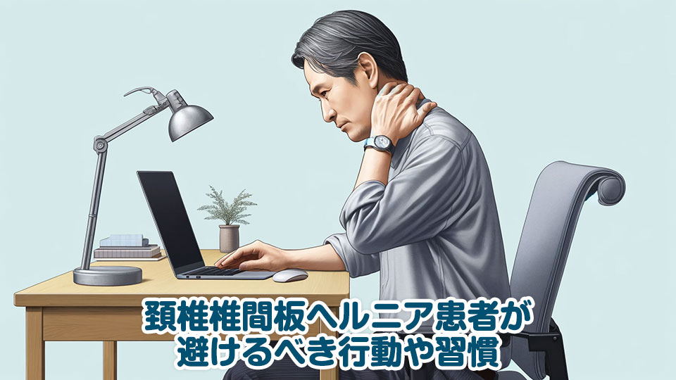 頚椎椎間板ヘルニア患者が避けるべき行動や習慣