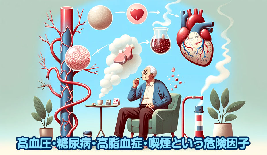 高血圧、糖尿病、高脂血症、喫煙という危険因子について