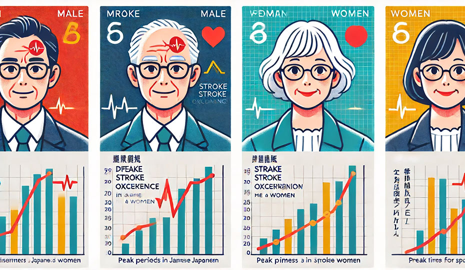 男性と女性で異なる脳梗塞発症のピーク時期