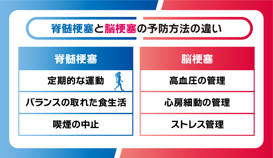 脊髄梗塞と脳梗塞の予防方法の違い
