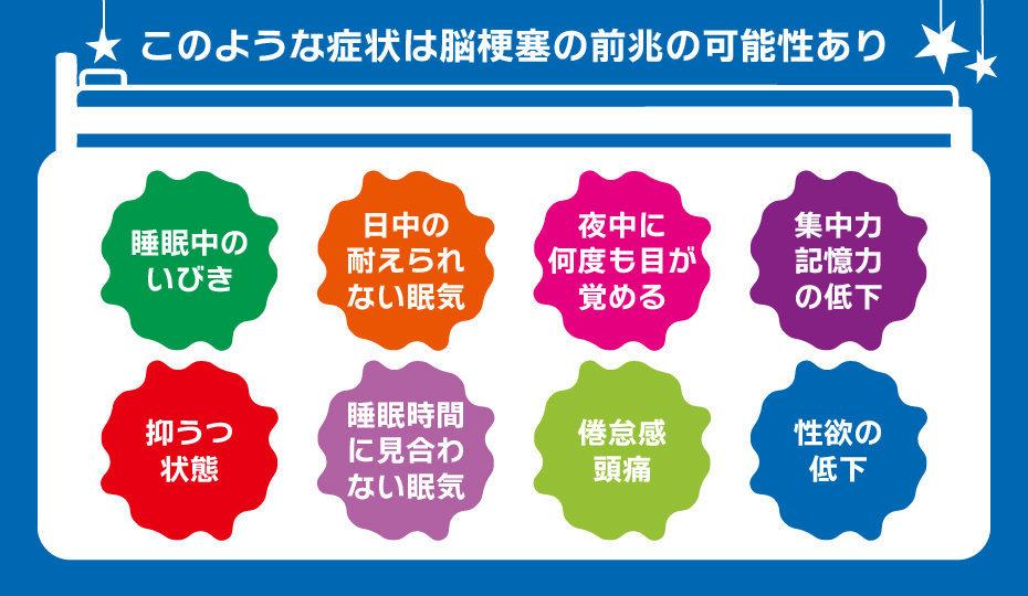 脳梗塞の前兆の可能性のある無呼吸症候群の症状